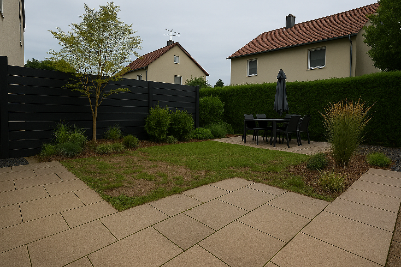 Moderner Stadtgarten in Nürnberg - Vorher